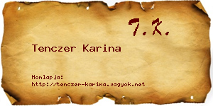 Tenczer Karina névjegykártya